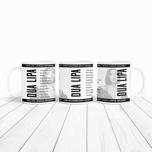 Dua Lipa Concert Setlist Gig Mug - Axiata Arena, Kuala Lumpur, Malaysia - November 23rd 2024