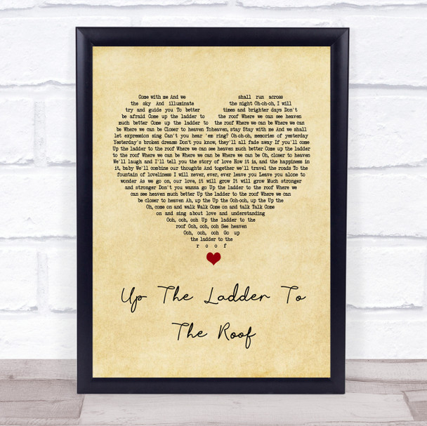 The Supremes Up The Ladder To The Roof Vintage Heart Song Lyric Quote Print