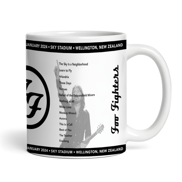 Foo Fighters Concert Setlist Gig Mug - Sky Stadium, Wellington, New Zealand - January 27th 2024