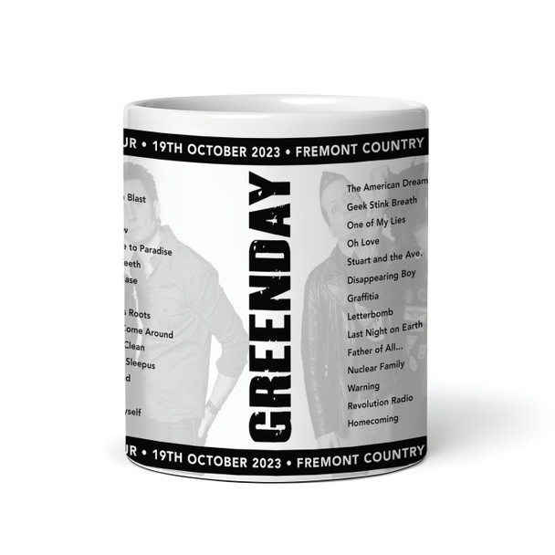 Greenday Concert Setlist Gig Mug - Fremont Country Club, Las Vegas, NV, USA - October 19th 2023