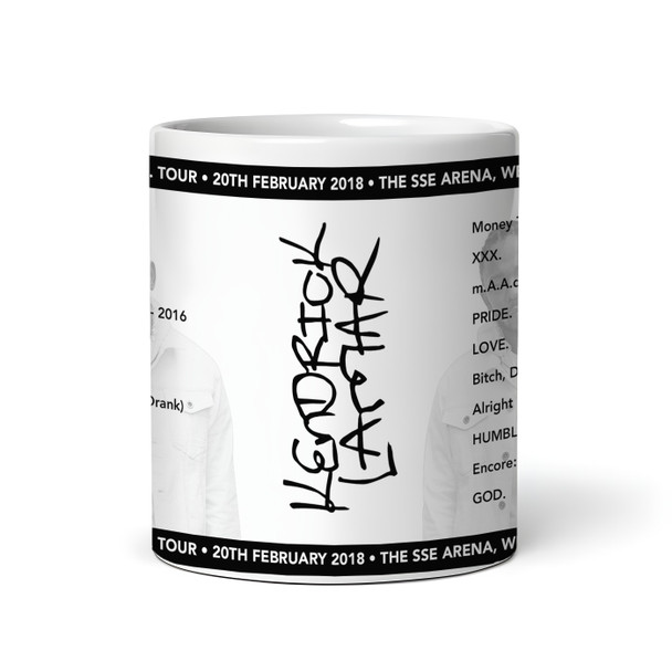Kendrick Lamar Concert Setlist Gig Mug - The SSE Arena, Wembley, London, England - 20th February 2018