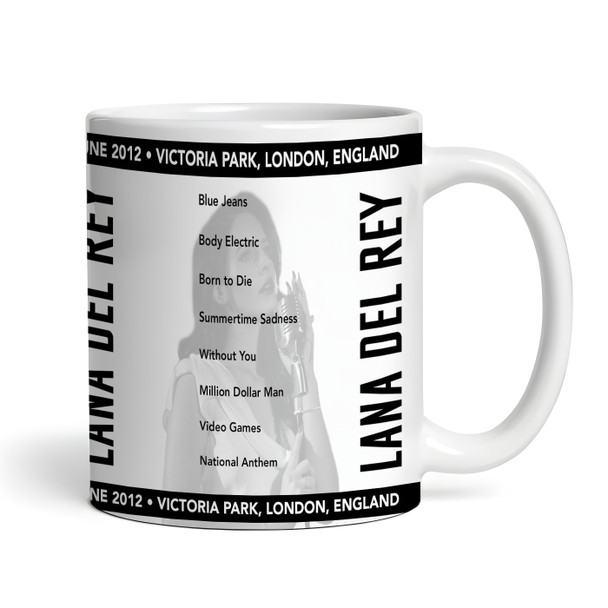 Lana Del Rey Concert Setlist Gig Mug - Victoria Park, London, England - June 17th 2012
