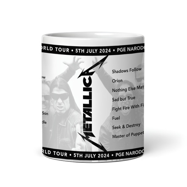 Metallica Concert Setlist Gig Mug - PGE Narodowy, Warsaw, Poland - July 5th 2024