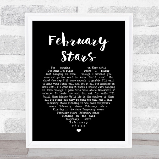 Foo Fighters February Stars Black Heart Song Lyric Quote Print