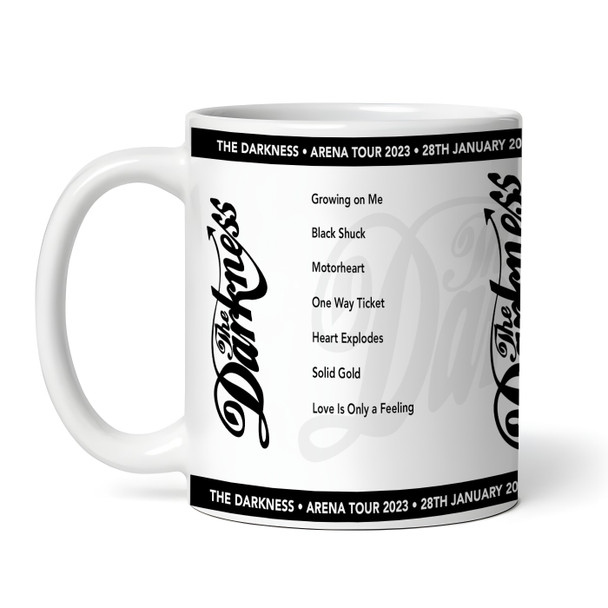 The Darkness Concert Setlist Gig Mug - Cardiff International Arena, Cardiff, Wales - 28th January 2023