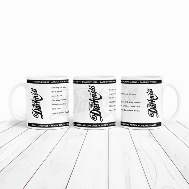 The Darkness Concert Setlist Gig Mug - Cardiff International Arena, Cardiff, Wales - 28th January 2023