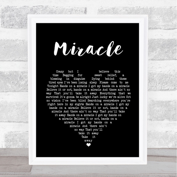 Foo Fighters Miracle Black Heart Song Lyric Quote Print