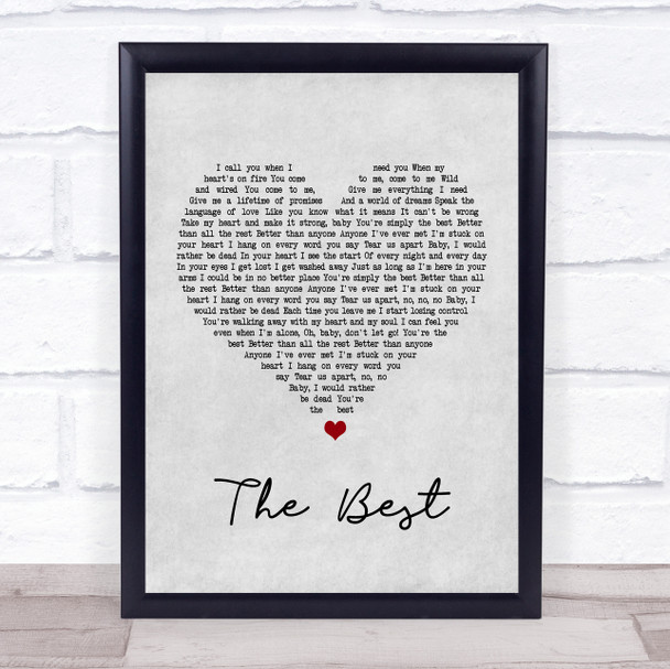 Tina Turner The Best Grey Heart Song Lyric Quote Print