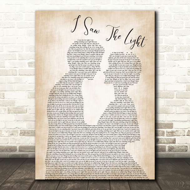 Todd Rundgren I Saw The Light Man Lady Bride Groom Wedding Song Lyric Print