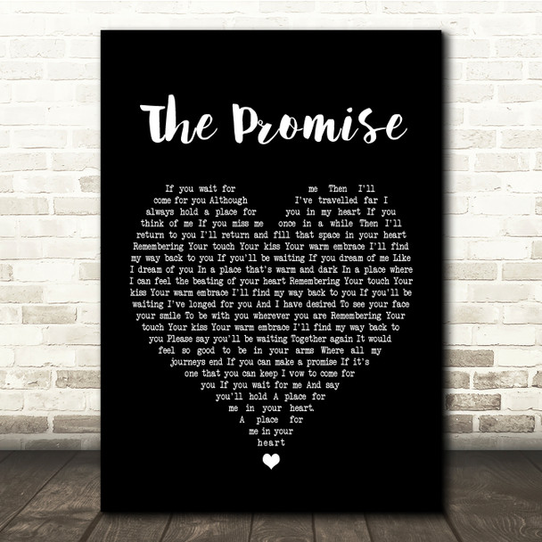 Tracy Chapman The Promise Black Heart Song Lyric Quote Print