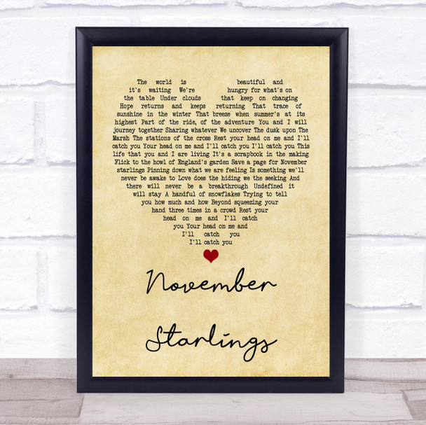 Trembling Blue Stars November Starlings Vintage Heart Song Lyric Quote Print