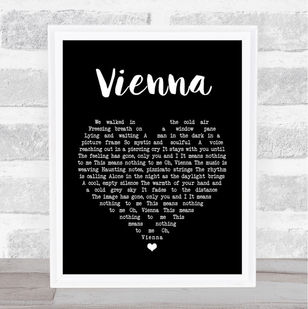 Ultravox Vienna Black Heart Song Lyric Quote Print