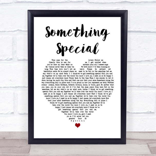Usher Something Special White Heart Song Lyric Quote Print