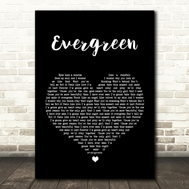 Westlife Evergreen Black Heart Song Lyric Quote Print