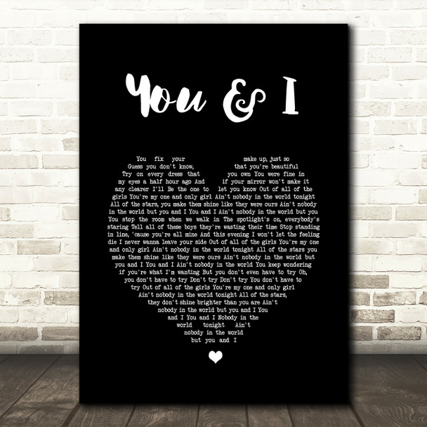 John Legend You & I Black Heart Song Lyric Quote Print
