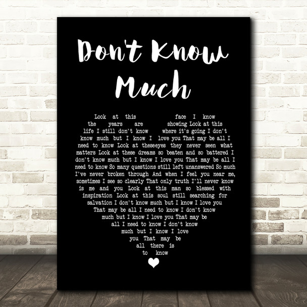 Aaron Neville and Linda Ronstadt Don't Know Much Black Heart Song Lyric Print