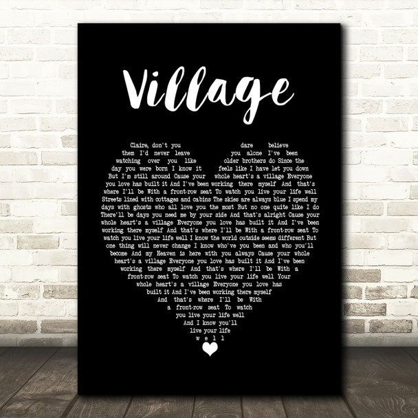 Cam Village Black Heart Song Lyric Quote Print