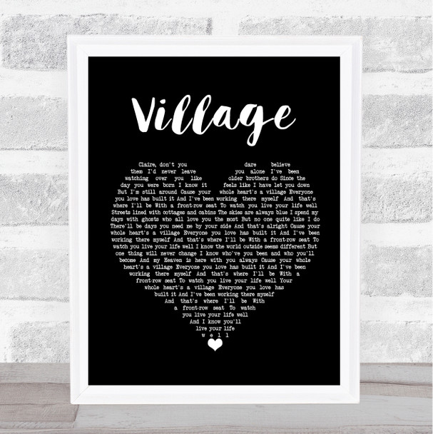 Cam Village Black Heart Song Lyric Quote Print