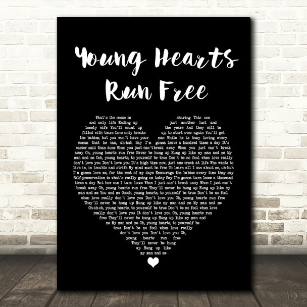 Candi Staton Young Hearts Run Free Black Heart Song Lyric Quote Print