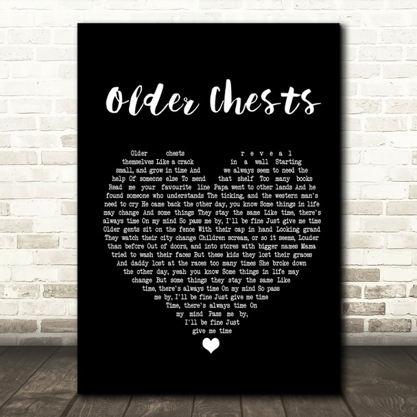 Damien Rice Older Chests Black Heart Song Lyric Quote Print