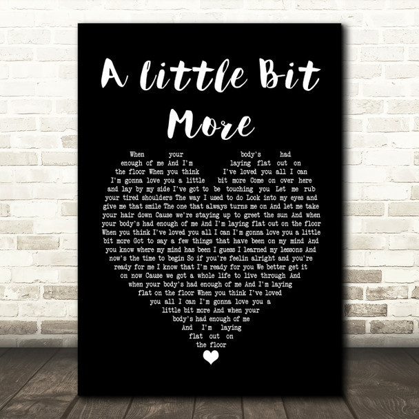 Dr Hook A Little Bit More Black Heart Song Lyric Quote Print