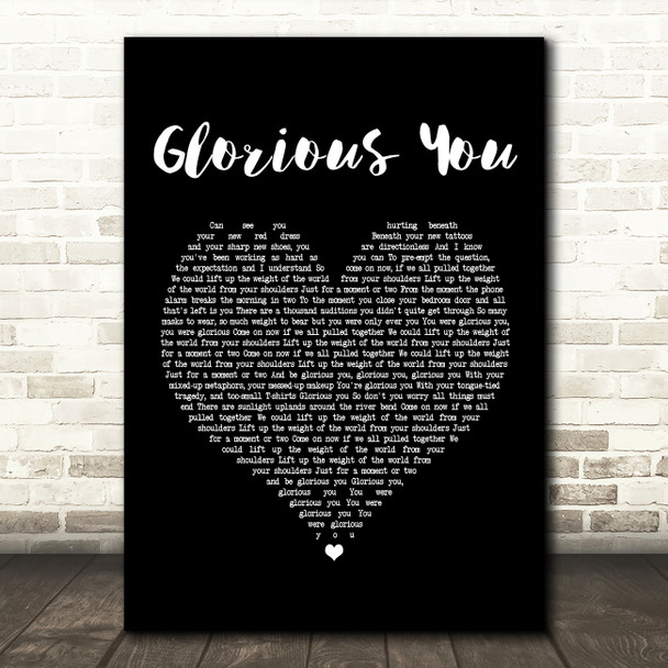 Frank Turner Glorious You Black Heart Song Lyric Quote Print