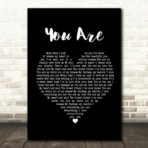 Jimmy Wayne You Are Black Heart Song Lyric Quote Print