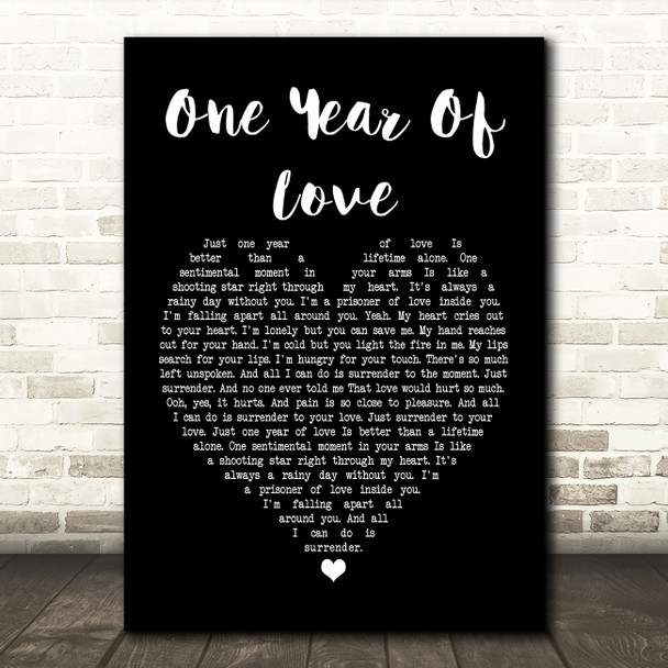 Queen One Year Of Love Black Heart Song Lyric Quote Print