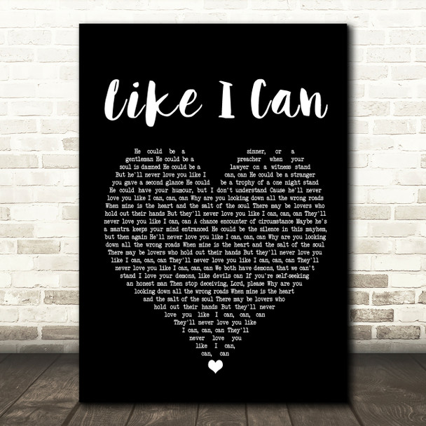 Sam Smith Like I Can Black Heart Song Lyric Quote Print