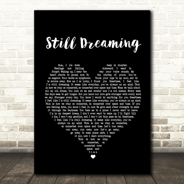 Silverstein Still Dreaming Black Heart Song Lyric Quote Print