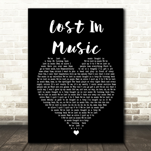 Sister Sledge Lost In Music Black Heart Song Lyric Quote Print