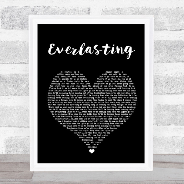 Take That Everlasting Black Heart Song Lyric Quote Print