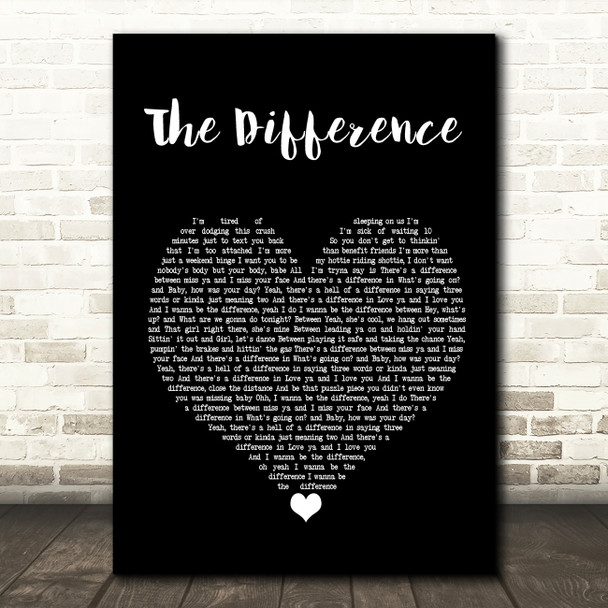 Tyler Rich The Difference Black Heart Song Lyric Quote Print