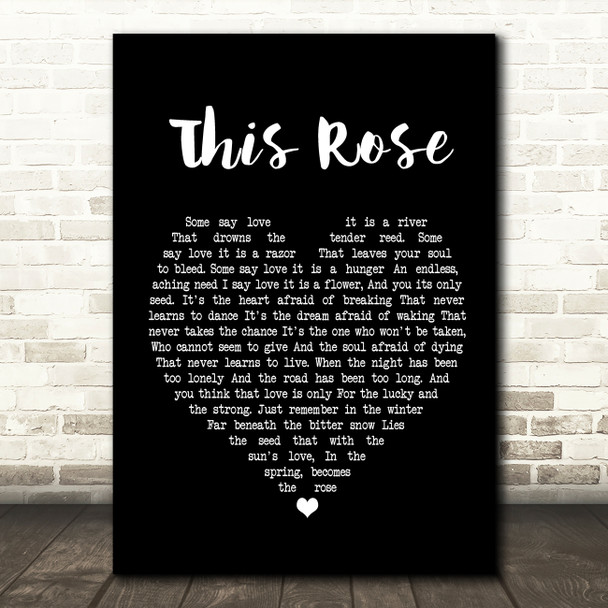 Westlife This Rose Black Heart Song Lyric Quote Print