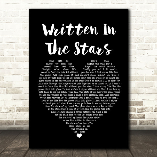 Westlife Written In The Stars Black Heart Song Lyric Quote Print