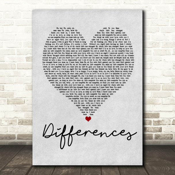 Ginuwine Differences Grey Heart Quote Song Lyric Print