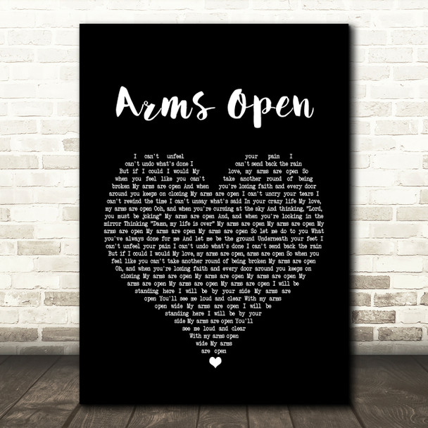 The Script Arms Open Black Heart Song Lyric Quote Print