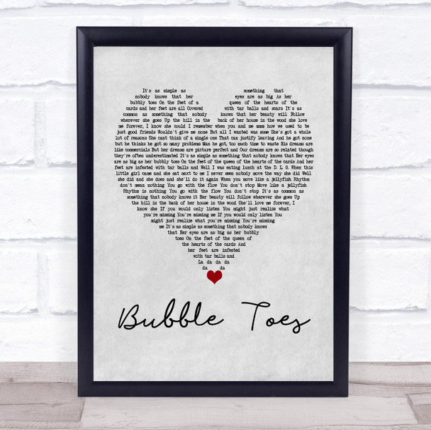 Jack Johnson Bubble Toes Grey Heart Quote Song Lyric Print