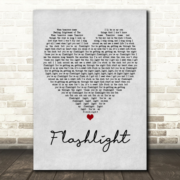 Jessie J Flashlight Grey Heart Quote Song Lyric Print