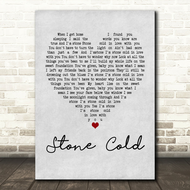 Jimmy Barnes Stone Cold Grey Heart Quote Song Lyric Print