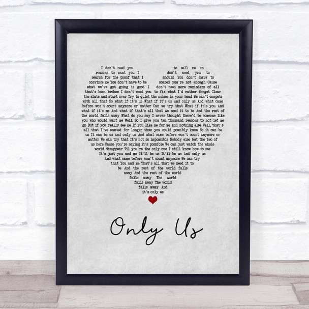 Laura Dreyfuss & Ben Platt Only Us Grey Heart Quote Song Lyric Print