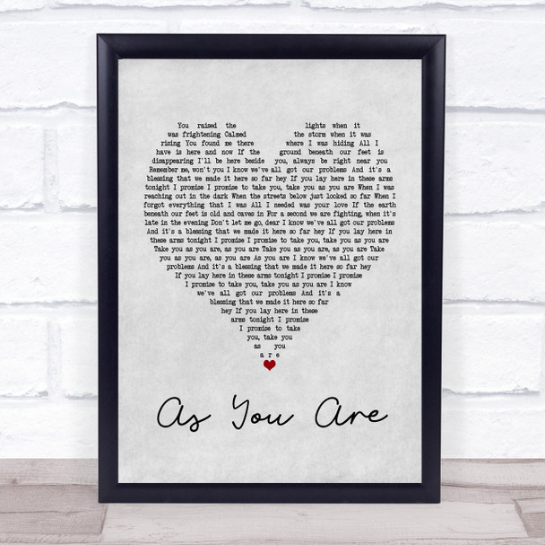 Rag'n'Bone Man As You Are (Shy FX Remix) Grey Heart Quote Song Lyric Print