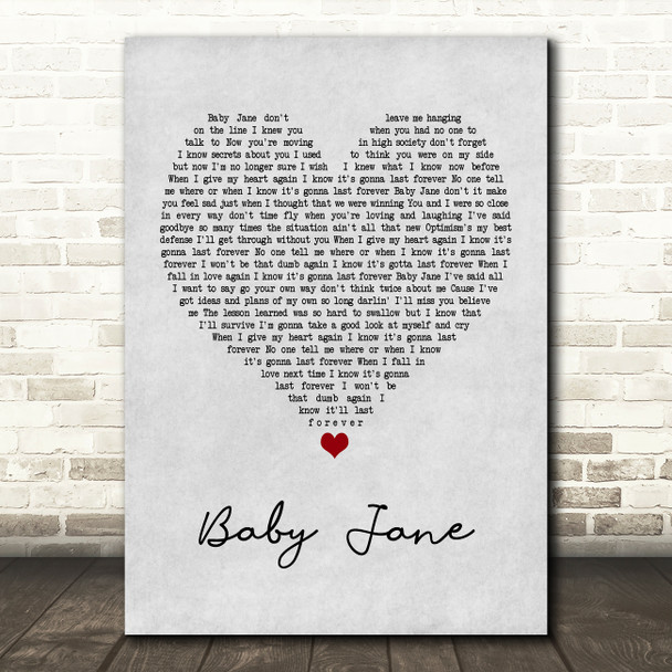 Rod Stewart Baby Jane Grey Heart Quote Song Lyric Print
