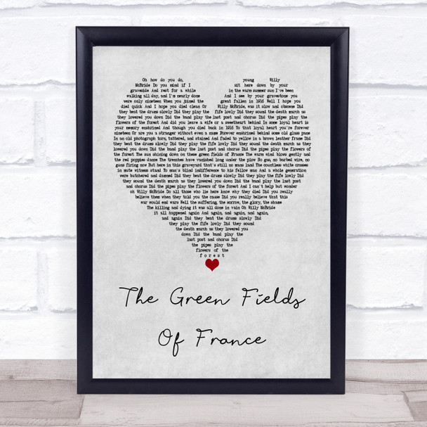The Green Fields of France The Green Fields Of France Grey Heart Song Print