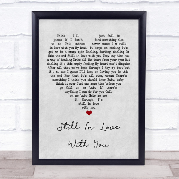 Thin Lizzy Still In Love With You Grey Heart Quote Song Lyric Print