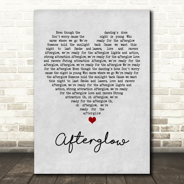 Wilkinson Afterglow Grey Heart Quote Song Lyric Print