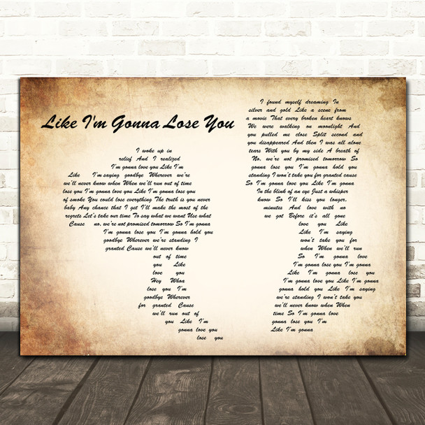 Meghan Trainor Like I'm Gonna Lose You Man Lady Couple Song Lyric Quote Print