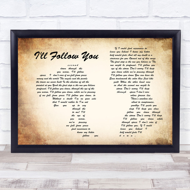 Shinedown I'll Follow You Man Lady Couple Song Lyric Quote Print