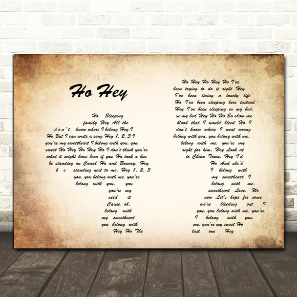 The Lumineers Ho Hey Man Lady Couple Song Lyric Quote Print