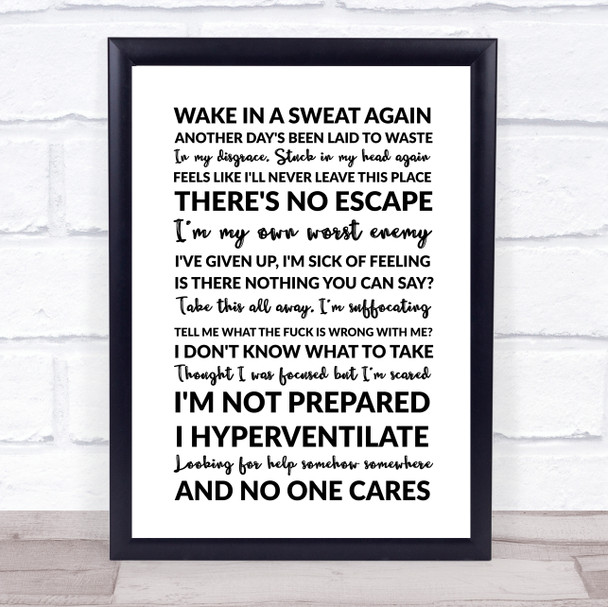 Linkin Park Given Up Song Lyric Quote Print